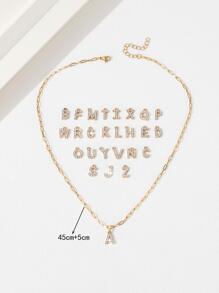 1入組時尚風格女性假期字母項鍊 - 金黃色 - 查看 4