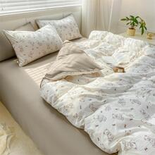 1pc Bear Pattern Duvet Cover Without Filler, Camel Double Layer Bedding Duvet Cover For Household - Camel - View 4