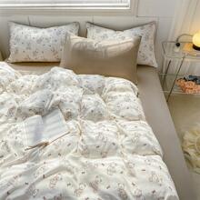 1pc Bear Pattern Duvet Cover Without Filler, Camel Double Layer Bedding Duvet Cover For Household - Camel - View 1