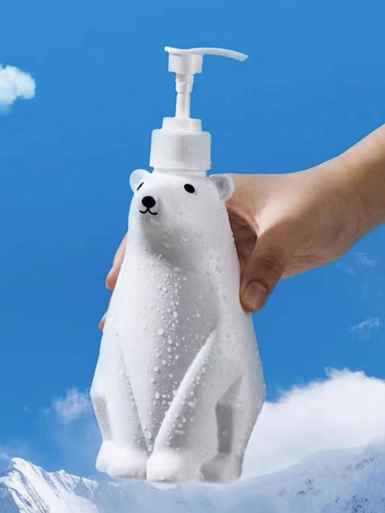 1入組北極熊設計乳液分配器 - 白色 - 查看 1