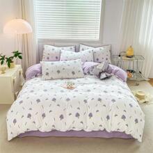 1 Vỏ chăn bông gạc in hai lớp, cỡ đơn / đôi - Màu tím  Violet - Xem 1