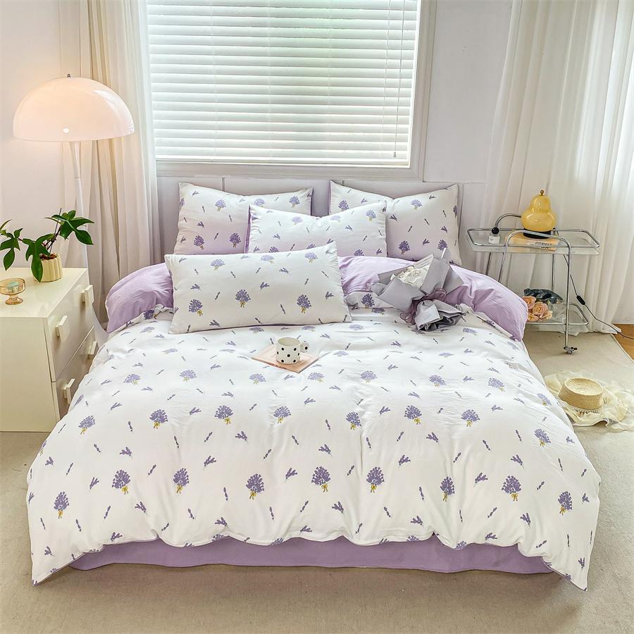 1 Vỏ chăn bông gạc in hai lớp, cỡ đơn / đôi - Màu tím  Violet - Xem 1