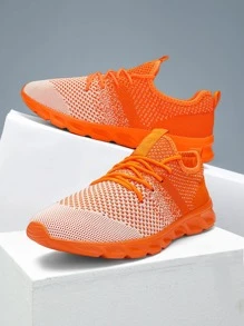 Giày chạy bộ có dây buộc phía trước cho nam, Giày thể thao vải ngoài trời - trái cam - Xem 2