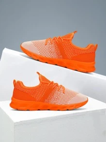 Giày chạy bộ có dây buộc phía trước cho nam, Giày thể thao vải ngoài trời - trái cam - Xem 4