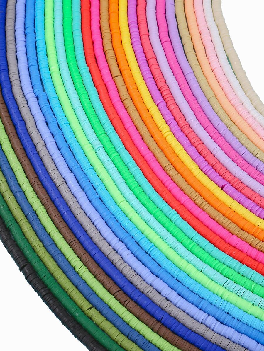 10 Strands Of Random Color Rainbow Polymer Clay Beads For Women DIY Jewelry Making - 10 random colors - View 1
