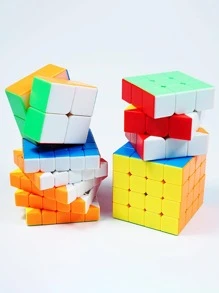 1pc Magic Cube Design Puzzle, Plastic Creative Magic Cube For Children - Multicolor - View 1