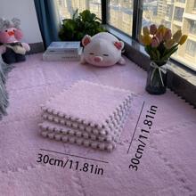 4 件套毛絨法蘭絨拼圖泡沫墊,非常適合臥室、地板、嬰兒爬行和遊戲室等。 - 咖啡棕 - 查看 6