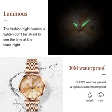 OLEVS. OLEVS Women Watch Fashion Rose Gold Diamond Analog Quartz Female Watch For Women Luxury Dress Ladies Stainless Steel Luminous Waterproof Date Wrist Watches