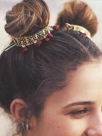 Tassel Decor Hair Pin Hair Clip Boho Tiaras Hair Bun Hair Bun Maker Bun Hair Piece Hair Styling Pins, School Stuff, College, Hair Accessories