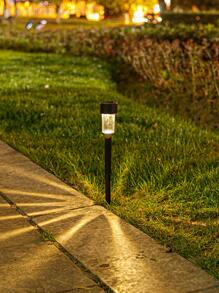 4 piezas Luz solar para césped de plástico - Negro - Ver 2