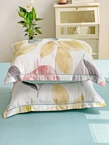 4入組花卉圖案杏被套套裝帶1入組2入組枕套不附帶現代柔軟的舒服的床上用品被套套裝適用於臥室 - 杏色 - 查看 6