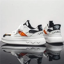 Men Colorblock Lace-up Front Skate Shoes, Sport Outdoor Sneakers