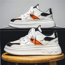Men Colorblock Lace-up Front Skate Shoes, Sport Outdoor Sneakers