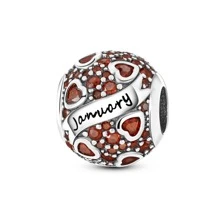 1入組彩色立方體方晶鋯石誕生石12月珠子吊墜適用於原始手環項鍊首飾類 - 杏色 - 查看 2