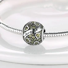 1入組彩色立方體方晶鋯石誕生石12月珠子吊墜適用於原始手環項鍊首飾類 - 杏色 - 查看 7