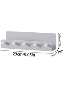 1 pieza Gancho de almacenamiento multifuncional muro blanco PP clave para doméstico - Blanco - Ver 6