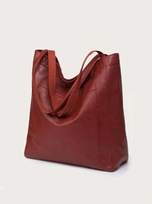 Burgundy Fashion Tote Bag - Burgundy - View 1