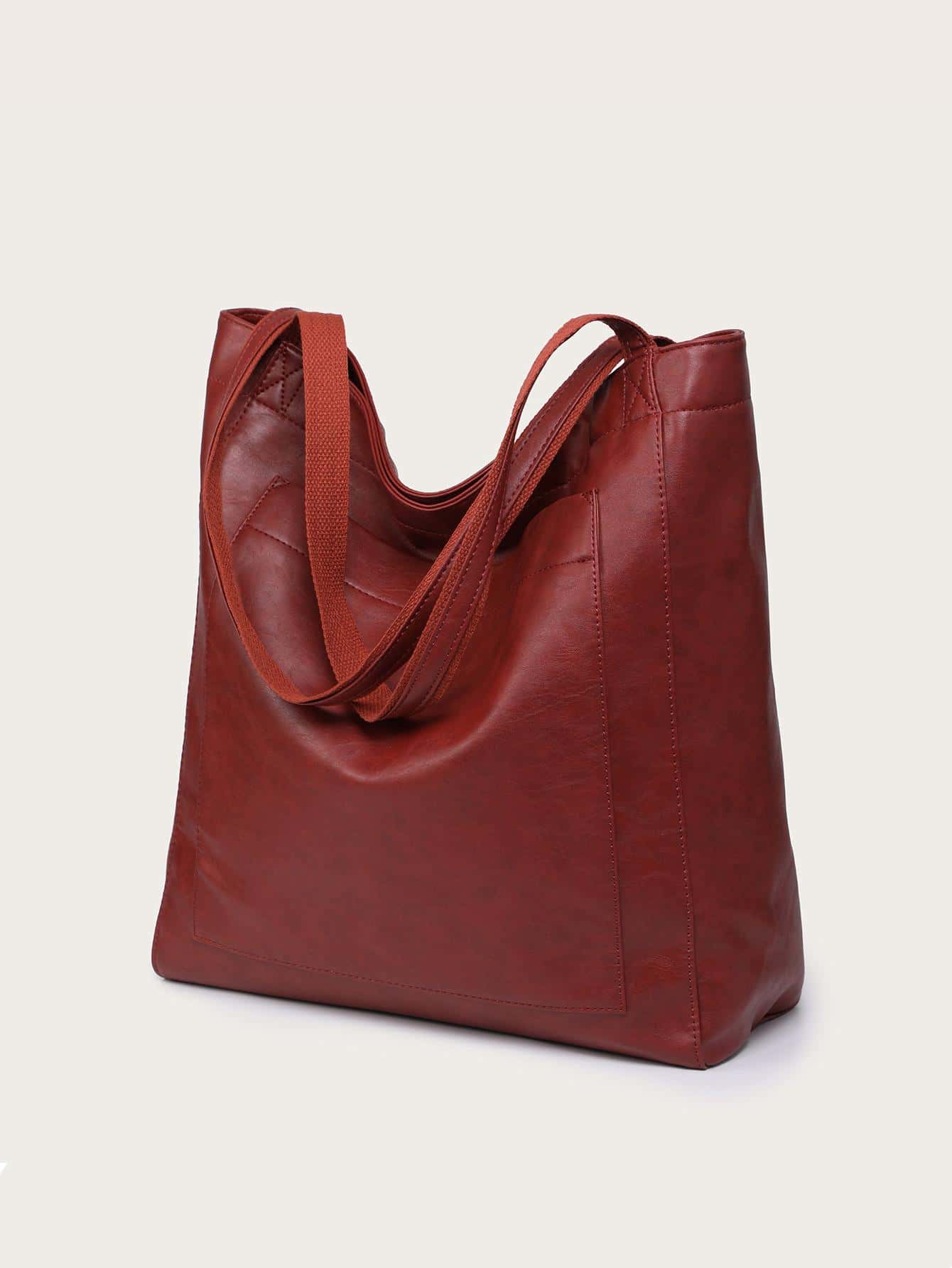 Burgundy Fashion Tote Bag - Burgundy - View 1
