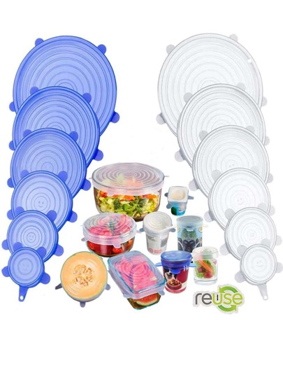 1pack Of 6 Silicone Cover Stretch Lid Reusable Airtight Food Wrap Cover Keeping Fresh Seal Bowl Cover