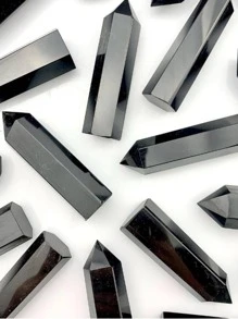 1 Đũa phép chữa bệnh bằng đá Obsidian đen tự nhiên Tháp pha lê 7-10 CM Đũa phép Lăng kính pha lê đơn điểm 6 mặt Đá tự nhiên để thiền chữa bệnh Trị liệu luân xa Reiki - màu đen - Xem 4