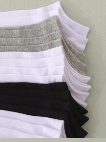 5/10 đôi tất ngắn thoáng khí cho nữ, thời trang xuân/hè, đen/trắng/xám - Nhiều màu - Xem 3