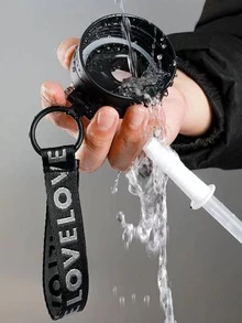 1pc Letter Graphic Water Bottle - Black - View 6