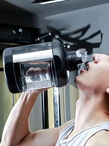 1pc Letter Graphic Water Bottle - Black - View 3