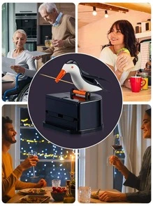 1pc Goose Design Toothpick Holder - Black - View 5