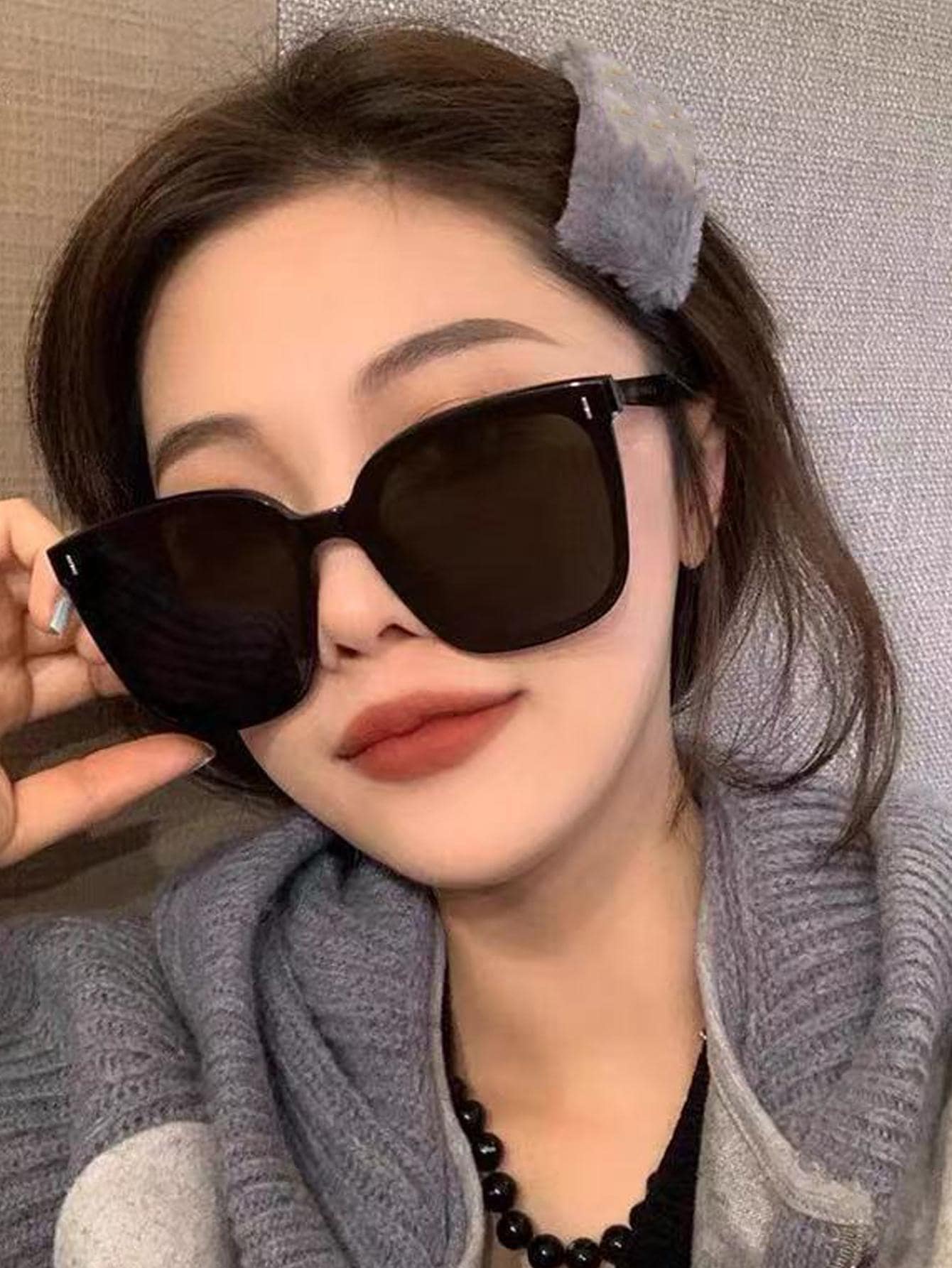 1pc Black Square Frame Fashion Glasses For Women Beach Accessories For Women Glasses Shades Basics Fall Winter Women Outfits Clothes Business Casual Gifts For Summer Beach Vacation,Outdoor,Travel - Black - View 1