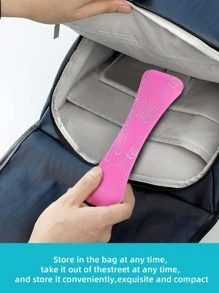 7pcs Stainless Steel Portable Cutlery Set- Knife, Fork, Spoon, Straight Straw, Curved Straw, Straw Brush, With Portable Bag, Suitable For Outdoor Camping, Picnic, Student Canteen Use, Kitchen, Christmas Gift,School Supplies - Pink - View 5