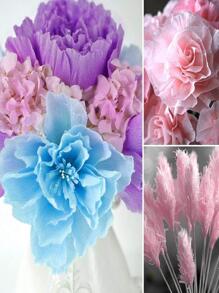 1pc Colorful Tissue Crepe Paper Streamer, Tassel Garland Kit, For DIY Handmade Origami, Party, Home Decor - Watermelon Pink - View 7