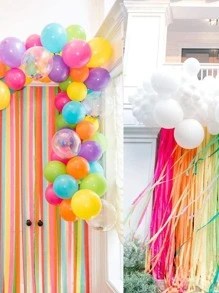 1pc Colorful Tissue Crepe Paper Streamer, Tassel Garland Kit, For DIY Handmade Origami, Party, Home Decor - Watermelon Pink - View 4