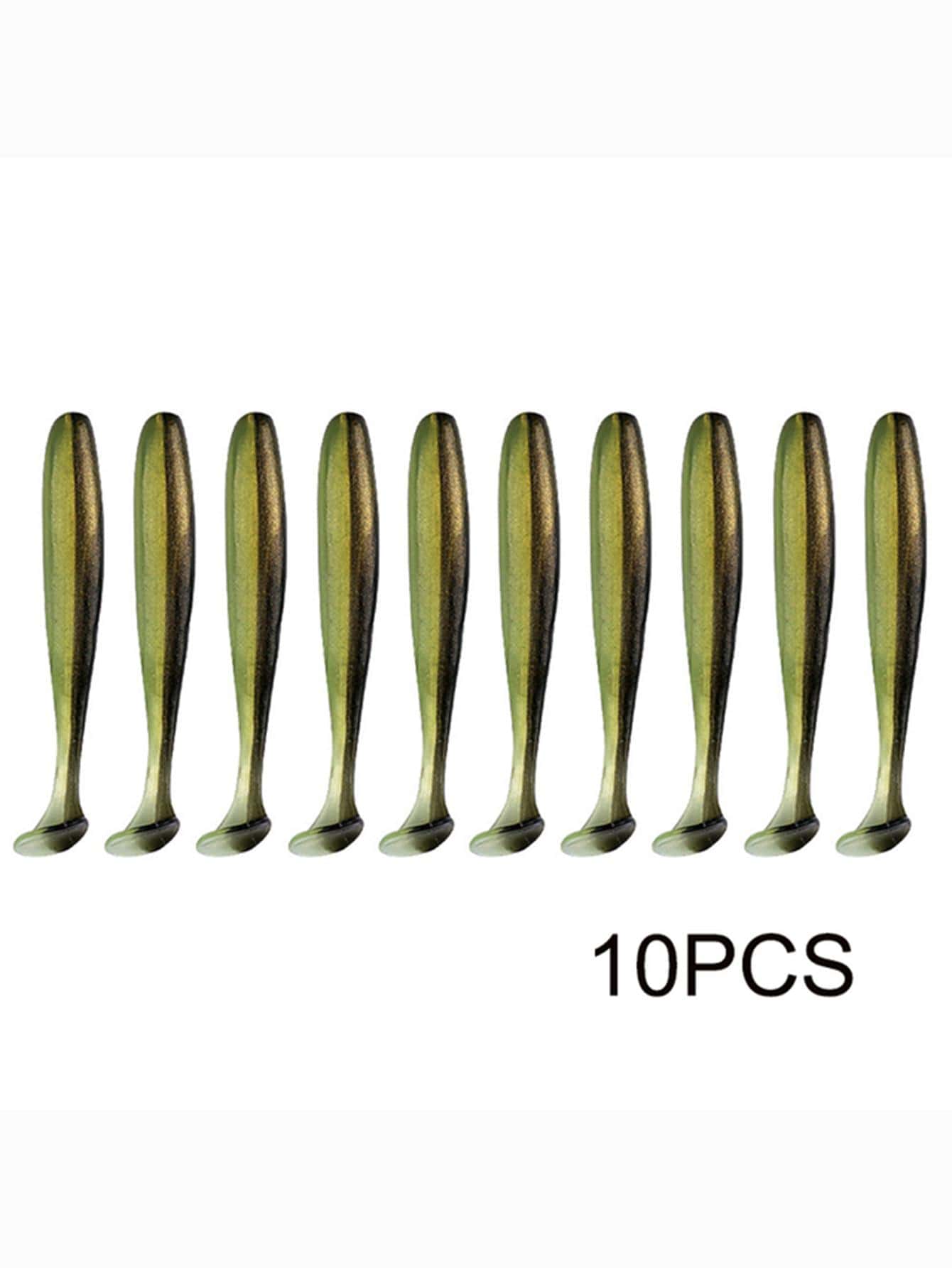 釣魚易饵品10入/組-5cm 6cm 7cm 9cm軟塑料鰟魚t尾泳餌釣魚餌矽膠人工餌,wobblers釣魚配件 - 巧克力棕 - 查看 1