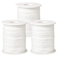 3 cuộn bấc nến 183m, bấc sáp, bấc nến, dây bấc nến, cuộn bấc nến làm đồ thủ công - trắng - Xem 1