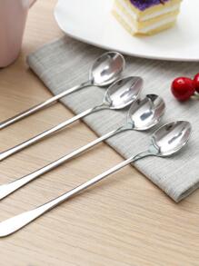 2pcs/set Stainless Steel Spoon, Classic Silver Dinner Spoon For Dining Table - Silver - View 2