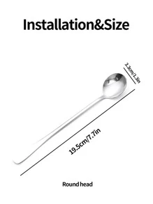 2pcs/set Stainless Steel Spoon, Classic Silver Dinner Spoon For Dining Table - Silver - View 6