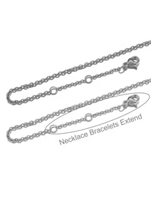 10入組不銹鋼延伸延長尾巴鏈條龍蝦扣連接器DIY珠寶製作 - 銀色 - 查看 2