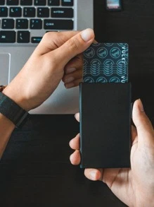 Anti-Theft ID Minimalist Card Holder Aluum Metal Wallets Pocket Case Bank Women Men Cardholder Box Card Holder Wallet Business Card Holder Credit Card Holder For Men Mini Wallet Card Wallet Rfid Wallet - Black - View 6