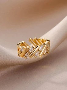 Anillo abierto zirconia cúbica adorno - Celeste - Ver 7