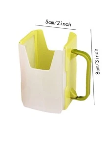 1pc Solid Color Portable Milk Storage Box, Green PP Handheld Storage Cup For Household - Green - View 3