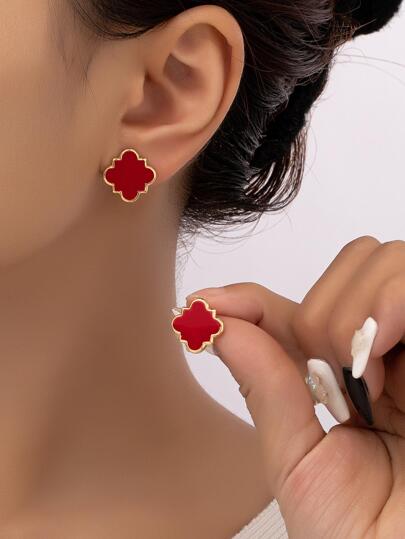 2pcs Flower Stud Earrings Valentines