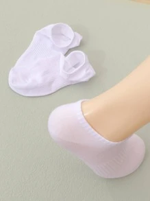 10 双女士基本款纯色低帮防滑透气短袜，黑色和白色 - 黑與白 - 查看 6