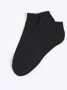 10 双女士基本款纯色低帮防滑透气短袜，黑色和白色 - 黑與白 - 查看 7