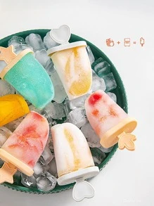 1pc Heart Decor Ice Cream Mold - Yellow - View 6