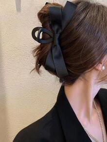 1 Phụ Nữ Chắc Chắn Nơ Trang Trí Thời Trang Vuốt Tóc Lớn Cho Cuộc Sống Hàng Ngày - màu đen - Xem 3