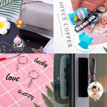 54入組女士透明圓形吊飾 DIY 鑰匙扣（18入組亞克力空白、18入組鑰匙扣環和 18入組跳環）適合返校