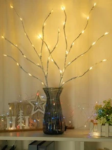 1 pieza de plástico LED Cuerda modernista con diseño de árbol Luz decorativa extensible para casa - Amarillo - Ver 5