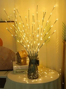 1 pieza de plástico LED Cuerda modernista con diseño de árbol Luz decorativa extensible para casa - Amarillo - Ver 1