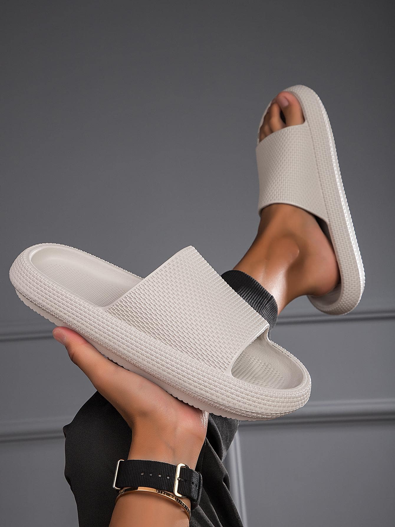 男士家居夏季拖鞋 - 灰色 - 查看 1