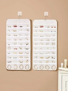 1 pieza Bolsa de joyería multifuncional colgante - Blanco - Ver 1